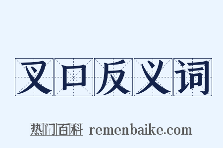 叉口反义词是什么意思的图片